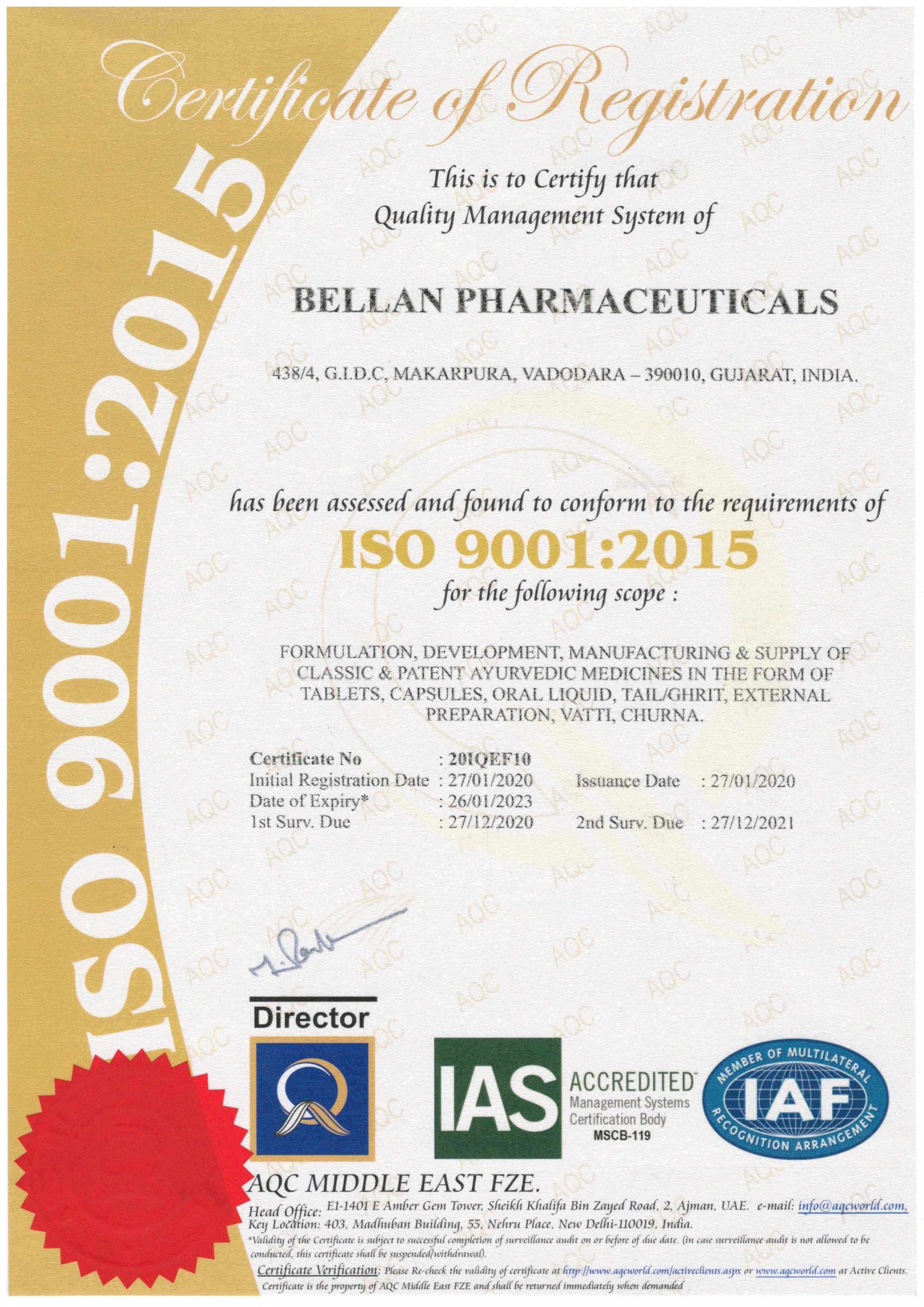 ISO 9001:2015 Certificate